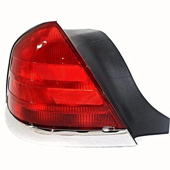 Fits 99-11 Ford Crown Victoria Left Driver Tail Lamp Unit Assembly w/Chrome Trim- Red Lens-2 Bulbs