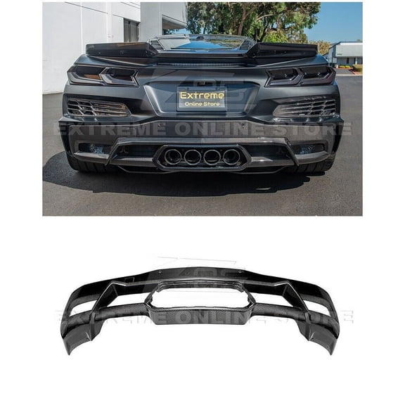Fits ALL 2023-Present Chevrolet Corvette C8 Z06 Models | GM Factory Style CARBON FIBER Replacement Rear Bumper Lower Diffuser Vent Trim Cover