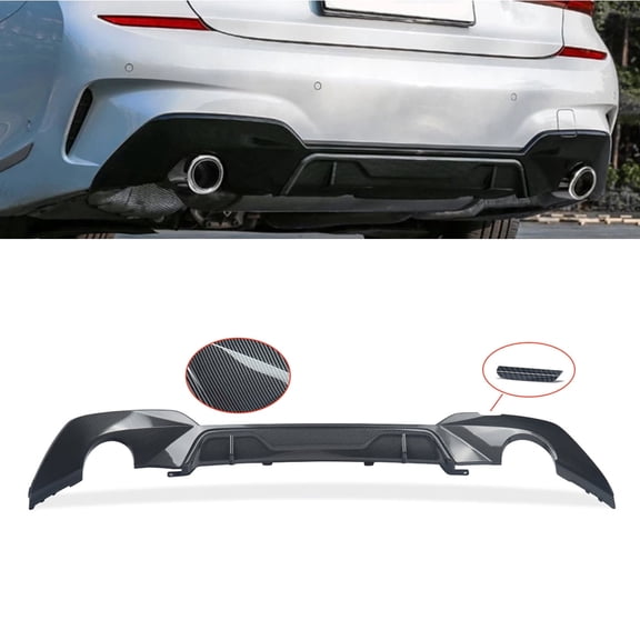 Fits BMW 3 Series G20 G21 G28 2019+ M-Performance Rear Bumper Diffuser Lip Carbon Fiber Style