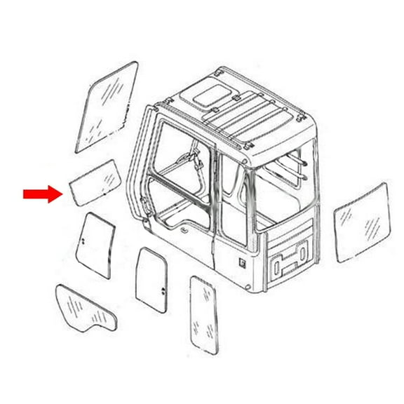 Fits Caterpillar 156-6473 C & D Series Excavator Front Lower Glass