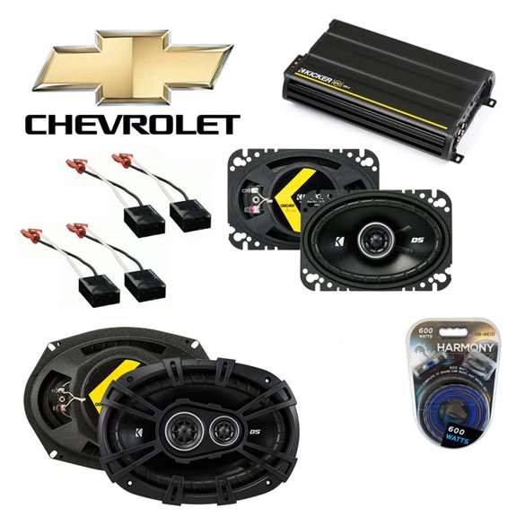 Fits Chevy Caprice 1985-1990 Speaker Upgrade Kicker DSC46 DSC693 & CX300.4 Amp - Factory Certified