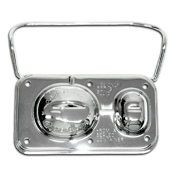 Fits Chevy GM Rectangular Master Cylinder Cover (Single Bail) Chrome