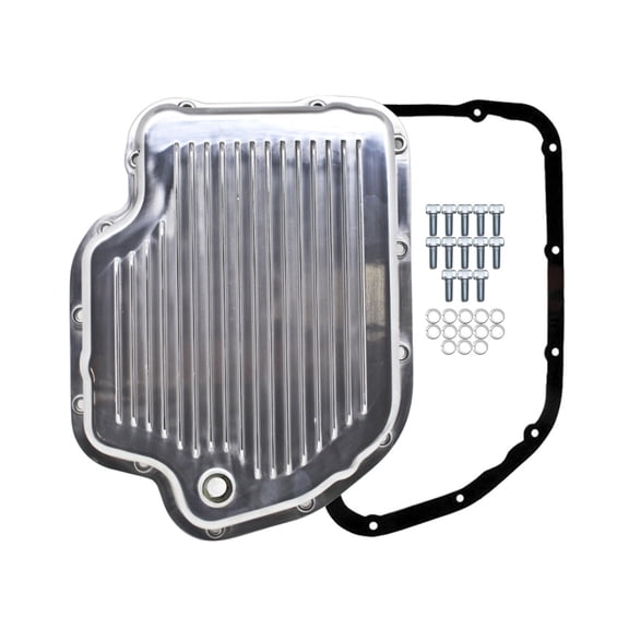 Fits Chevy GM Turbo 400 TH400 Aluminum Transmission Pan Kit Deep Finned Polished