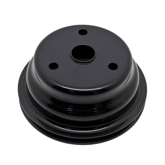 Cobra-Tek Fits Chevy SB Small Block Engine Aluminum Crank Pulley 1 Groove (Long) Black