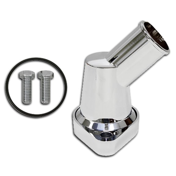 Fits Chevy Small Block Big Block Aluminum 45 Degree Swivel Water Neck Chrome