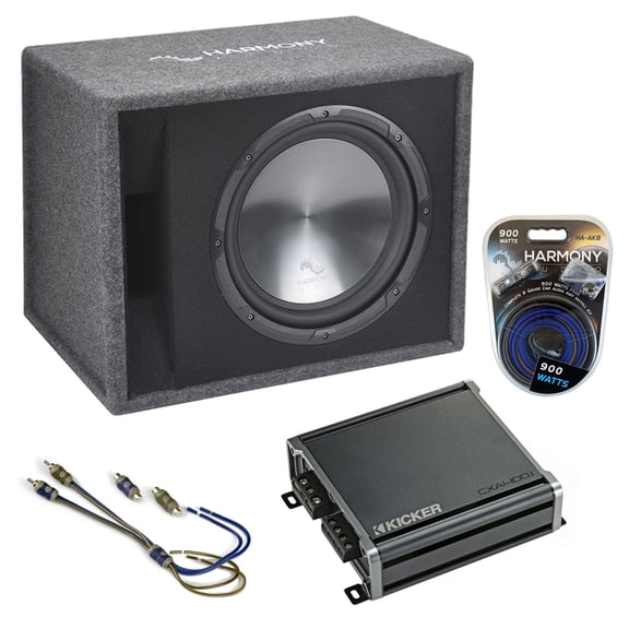 Fits Chevy Sonic 12-17 Harmony Single 12" Loaded Sub Box Enclosure CXA400.1 Amp