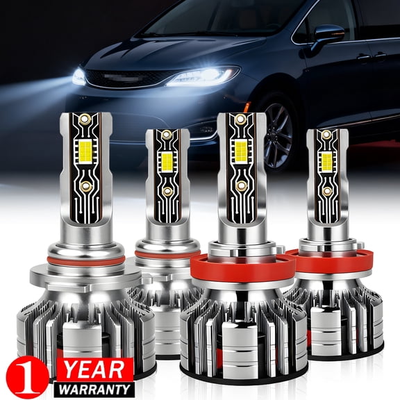 Fits Chrysler Pacifica(Without Projector) 2017-2020 LED Core Kit 9005+H11 High&Low Beam 4Pcs