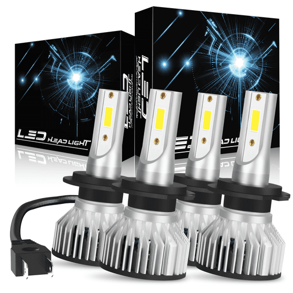 Fits Dodge Sprinter 2500 3500 2007-2009 LED Headlight Bulbs High Low Beam Set 4 LED Light Bulbs