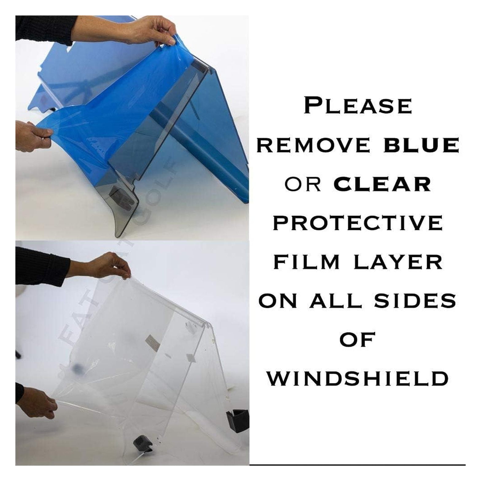 Fits EZGO TXT 2014 to Current Tinted Fold Down Impact Resistant Windshield for EZGO T48 Golf Cart - INSTALLS in Minutes!