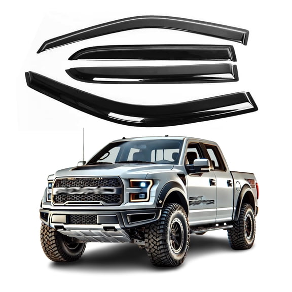 Fits FORD F-150 09-14 Acrylic Side Window Visor Sun Rain Deflector Guard