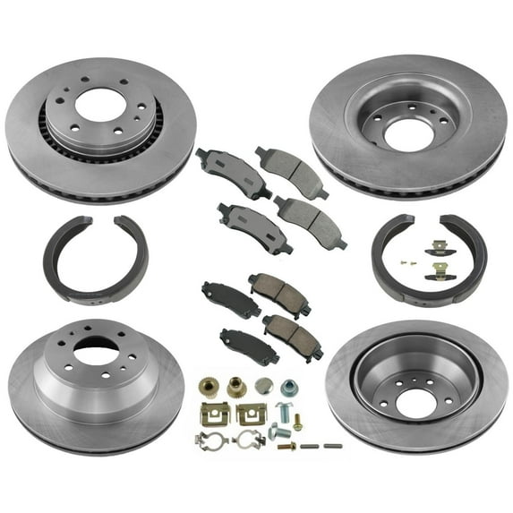 Fits For 06-09 Chevrolet Trailblazer Frt Rr Disc Brake Rotors & Ceramic Pads 8pc