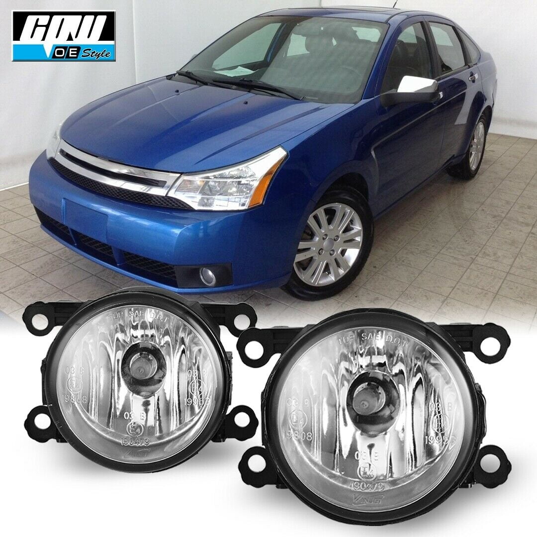 Fits For 08-14 Ford Focus PAIR Factory Bumper Replacement Fog Lights Clear Lens