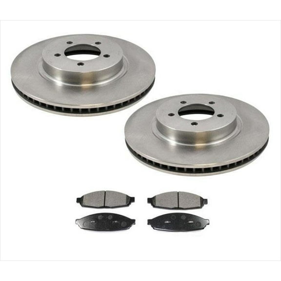 Fits For 2003-05 Lincoln Aviator (2) Front Brake Rotors & Metallic Pads