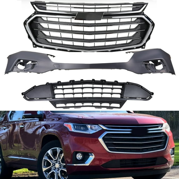 Fits For 2018-2021 Chevrolet Traverse Complete Front Bumper Assembly Set Replacement