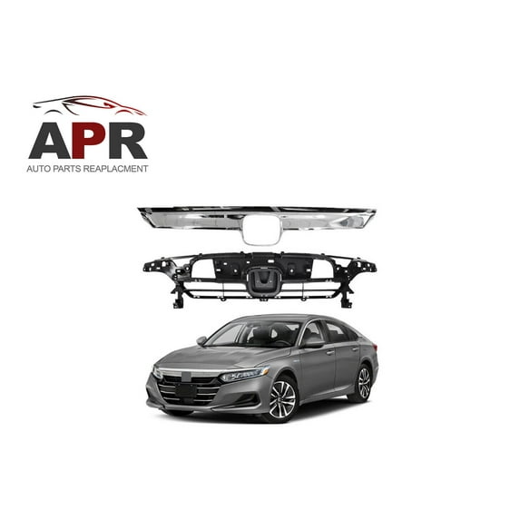 Fits For 2021-2022 Honda Accord Front Bumper Upper Grille Grill Assembly 2PCS