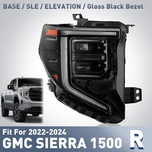 Fits For 2022-2024 GMC Sierra 1500 Elevation| Pro| SLE LED Headlight Right Side