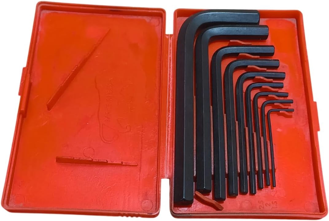Allen Key Hex Set Of 9 Pcs  Fits and  Compatible Jcb  (Size 1.5, 2, 2.5, 3, 4, 5, 6, 8,10 Mm)