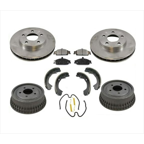 Fits For GMC 99-05 Grand AM Disc Brake Rotors Pads Brake Drums Shoes Springs 7pc
