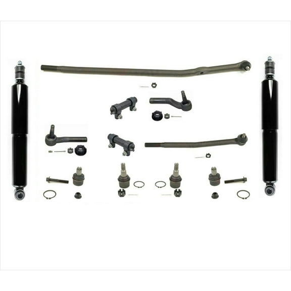 Fits Ford E250 E350 450 SRW 92-06 Tie Rods Drag Link Ball Joints Shocks 12Pc Kit