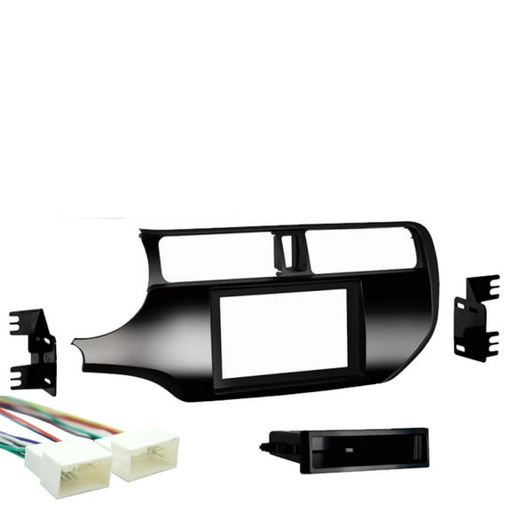 Fits Kia Rio 2016-2017 DIN Stereo Radio Install Dash Kit Gloss w/o Push Start