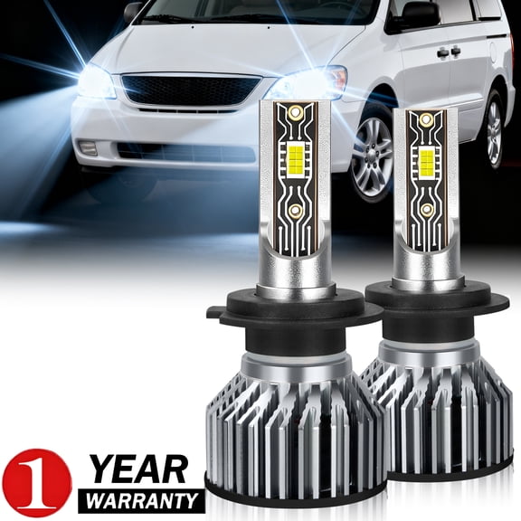 Fits Kia Sedona 2002-2005 LED Headlight Set, Super Bright, High/Low Beam, Plug & Play, 2-Pack