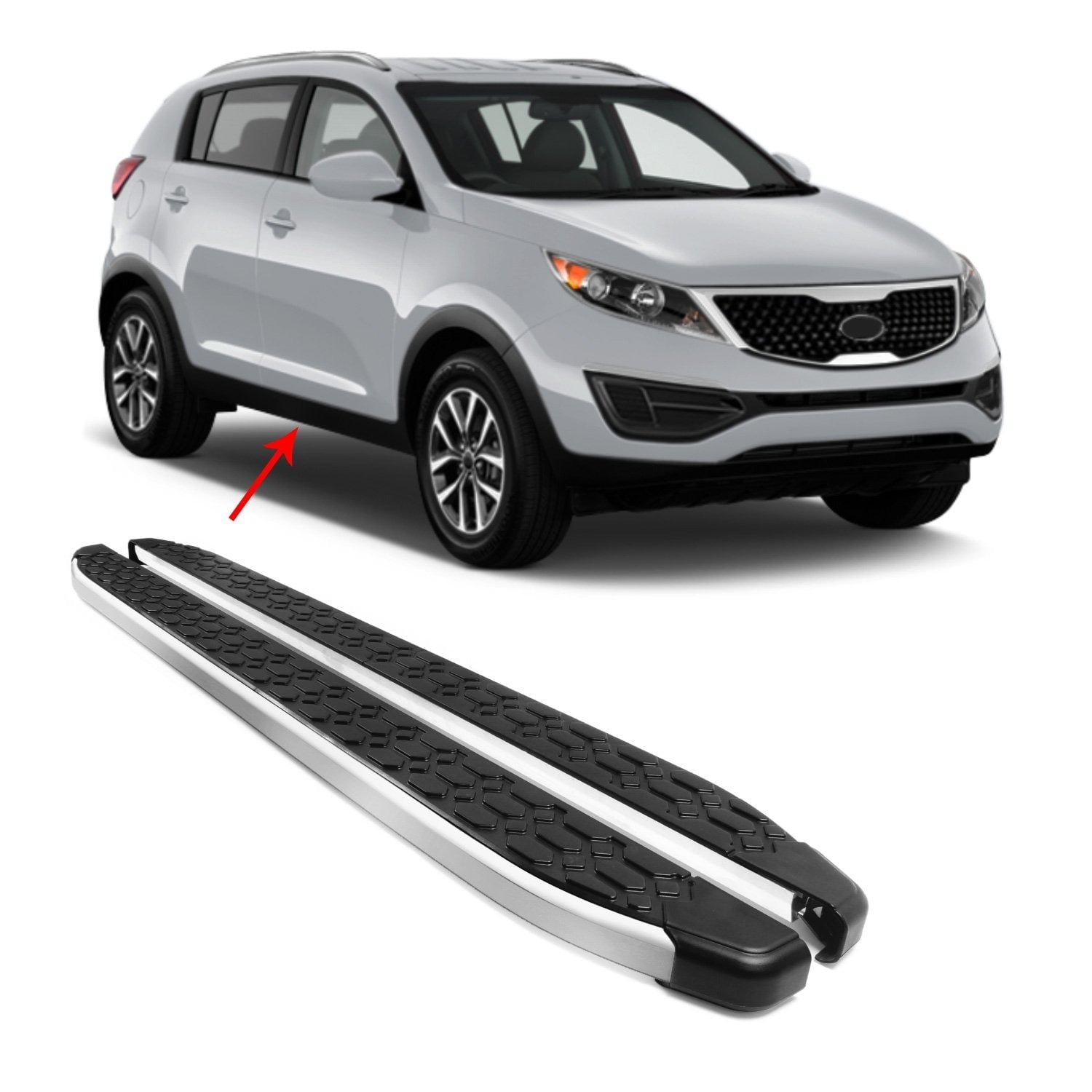 Fits Kia Sportage 20112016 Side Step Nerf Bars Running Boards 2 Pieces