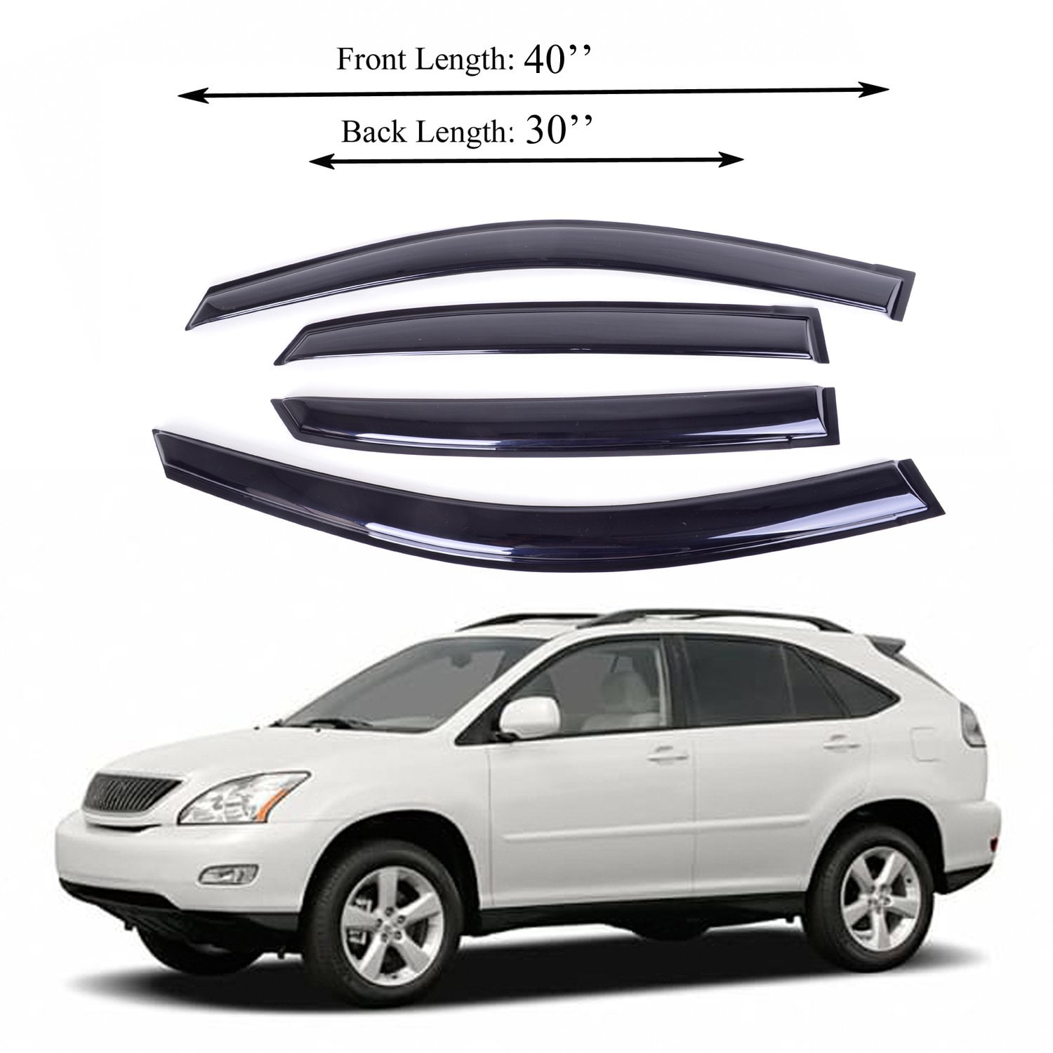 Fits Lexus RX 300 RX 350 04 07 Acrylic Side Window Visor Sun Rain