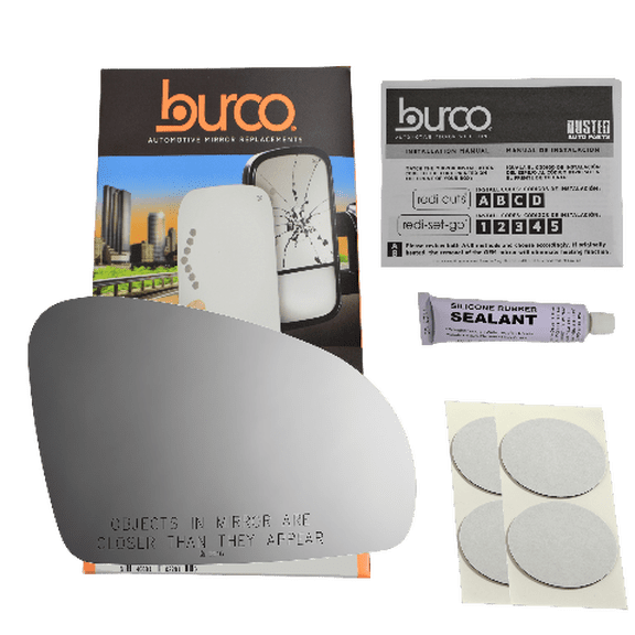 Fits MB SL, SLK, SLC, Right Passenger Mirror Glass Lens w/Silicone