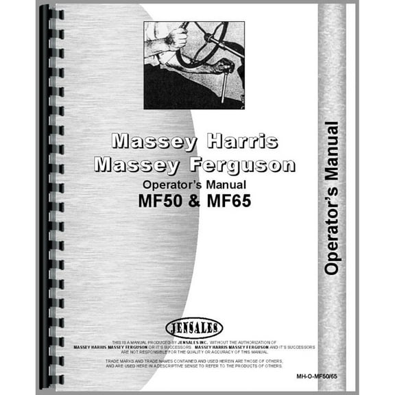 Fits Massey Ferguson 65 Tractor Operators Manual (LP Only)