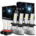 thumbnail image 1 of Fits Mercedes-Benz GL320 2007-2009 LED Headlight Bulbs High Low Beam Fog Light Set 6000K White 6pcs, 1 of 13