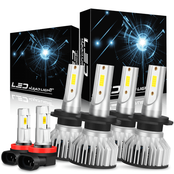 Fits Mercedes-Benz GL350 2010-2016 LED Headlight Bulbs High Low Beam Fog Light Set 6000K White 6pcs