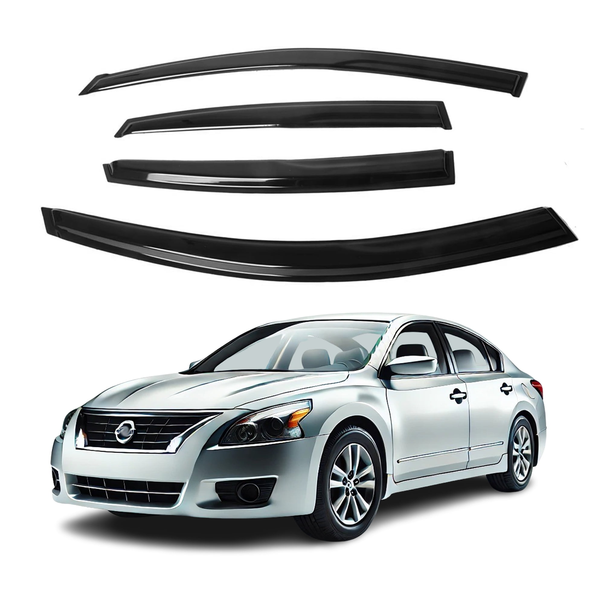 Fit 2019-2025 Nissan Altima Vent Window Visors Rain Sun Wind Guards Shade Deflectors