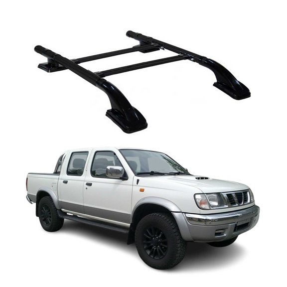 Top Roof Rack Side Rails for Nissan Frontier 1998-2004 Crew Cab Black Alu 4Pcs