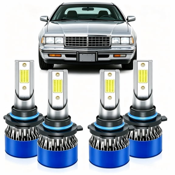 Fits for Oldsmobile Cutlass Supreme 1988-1991 High Low Beam Lights Bulbs Combo, 6500K Cool White, 1:1 Mini Halogen Size, LED Headlight Bulbs, Pack of 4