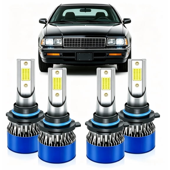 Fits for Oldsmobile Cutlass Supreme 1988-1991 High Low Beam Lights Bulbs Combo, 6500K Cool White, 1:1 Mini Halogen Size, LED Headlight Bulbs, Pack of 4