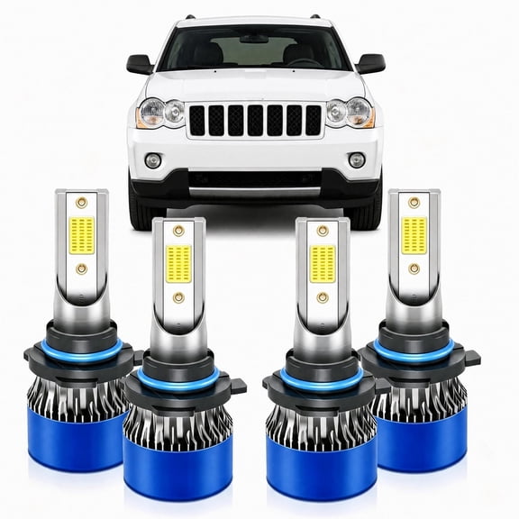 Fits for Oldsmobile Cutlass Supreme 1988-1991 High Low Beam Lights Bulbs Combo, 6500K Cool White, 1:1 Mini Halogen Size, LED Headlight Bulbs, Pack of 4