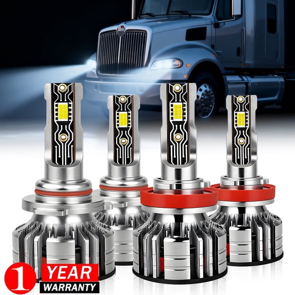 Fits Peterbilt 579 389 2008-2023 LED Front Headlight 9005+H11 High Low Beam 4Pack