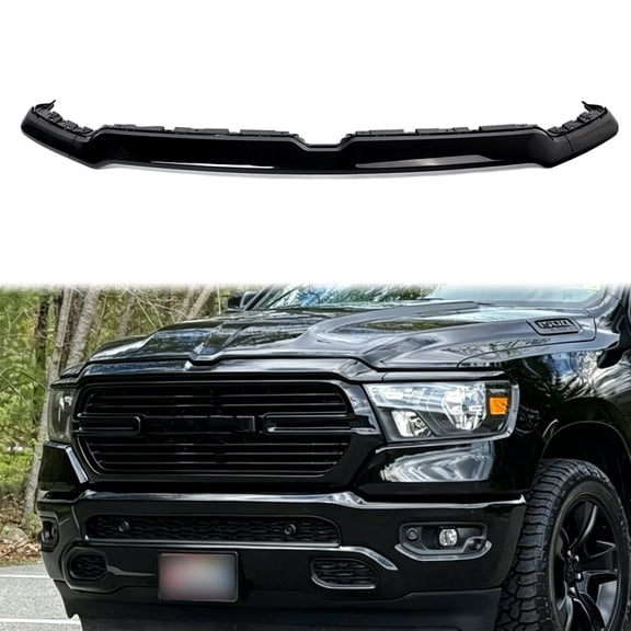Fits Ram 1500 2019-2024 Diamond Black Front Bumper Upper Grille Grill Trim Molding