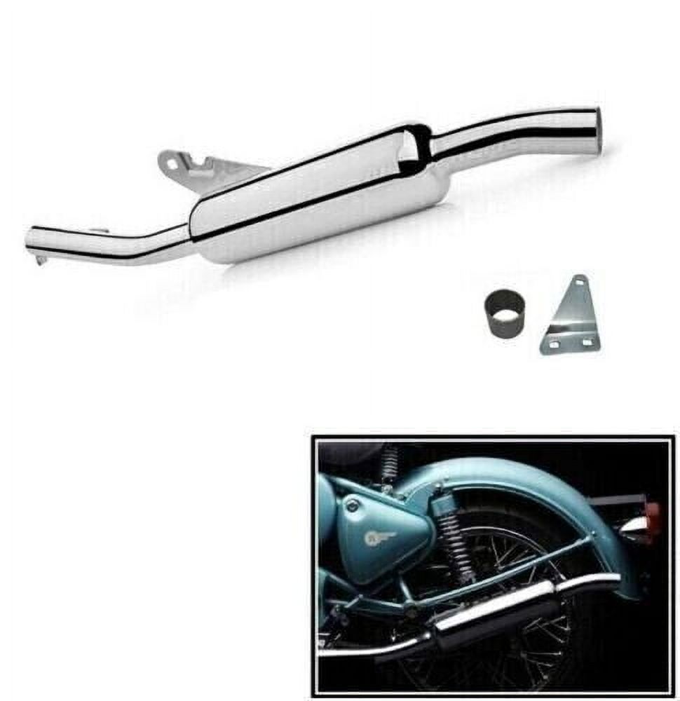 Pot D'échappement Chromé Angle Pour Royal Enfield Classic 350 Et 500 - Silencieux AEspares - Fabriqué En Inde