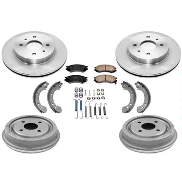 APM 7pc Brake Kit For Saturn SL SC SW 91-02 – Front Rotors, Pads, Rear Drums & Shoes, Hardware