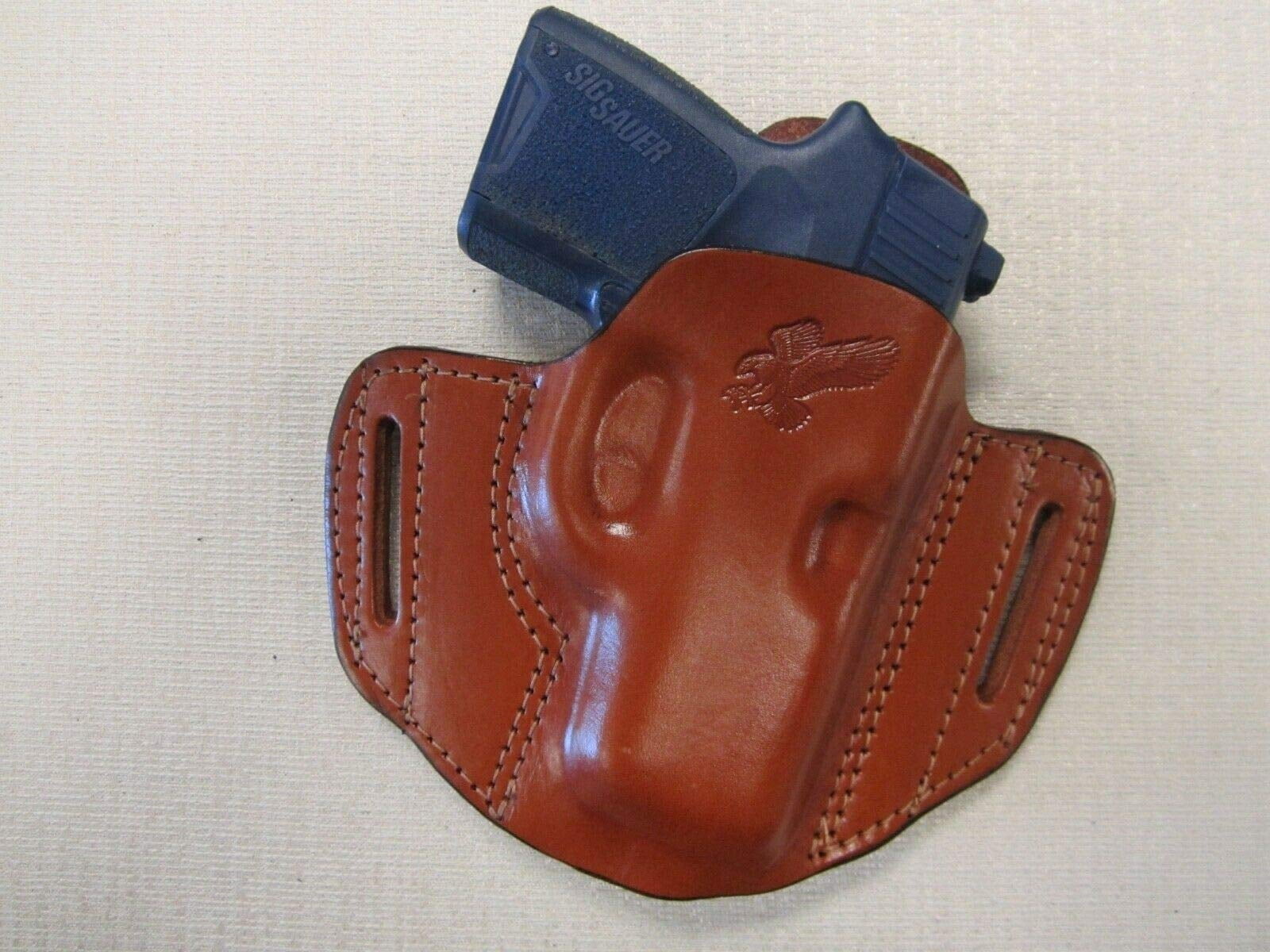 Braids Holsters Fits Sig P290 9mm BROWN leather OWB pancake holster right hand