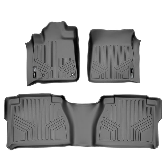SMARTLINER 2 Rows Custom Fit Floor Liners Compatible with 2007 - 2011 Toyota Tundra Double Cab (Gasoline | Fits 1st Row Bucket Seats)