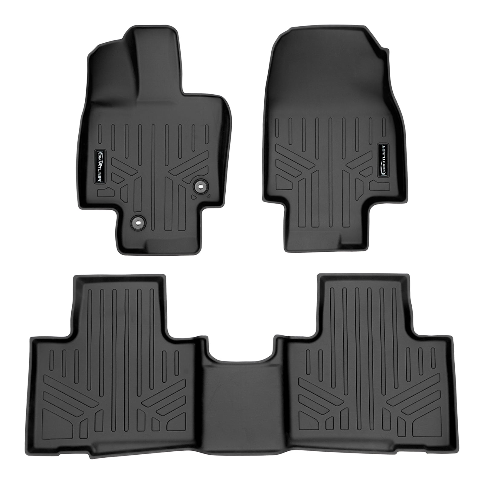 SMARTLINER Floor Mats 2 Row Liner Set Black Compatible With 20202022