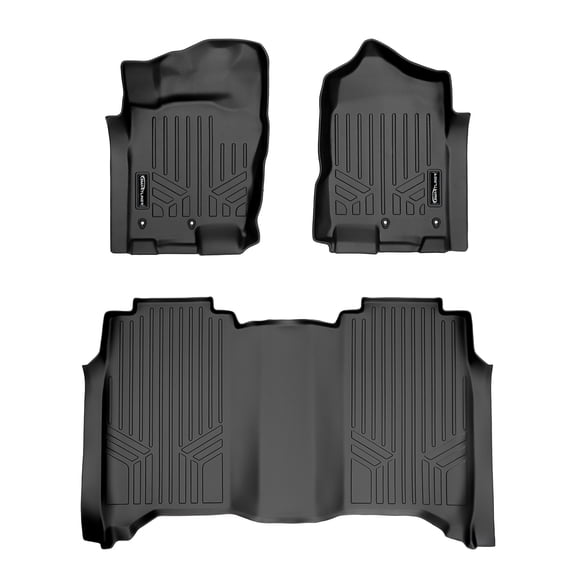 SMARTLINER 2 Rows Custom Fit Floor Liners Compatible with 2017 - 2024 Nissan Titan Crew Cab