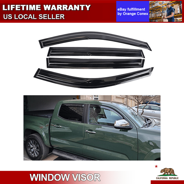 Fits TOYOTA 20162023 Double Cab Rain Guard Window Visors Door