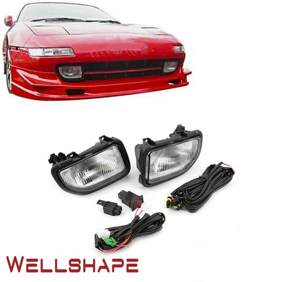 JX RACING·PERFORMANCE·ACCESSORIES Fits Toyota MR2 1991-1995 Front Driving Fog Light Lamp Clear Set Kit With Harness LH+RH