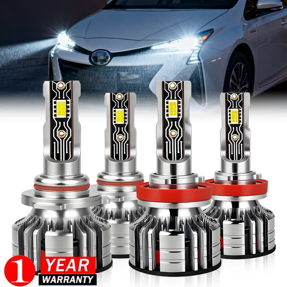 Fits Toyota Prius Plug-In 2012-2015 LED Headlight Super Bright Kit 9005+H11 30000LM 900% Brighter 4X