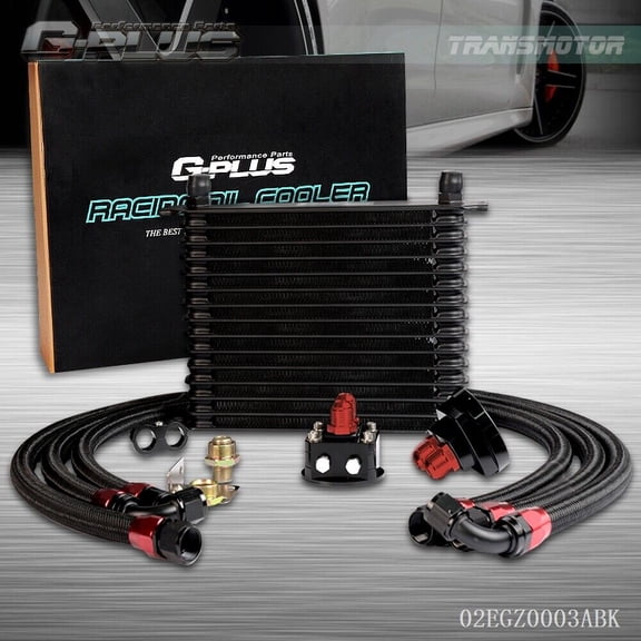 Fits Universal Engine Aluminum AN10 Oil Cooler + Filter Relocation Kit 15 Row -