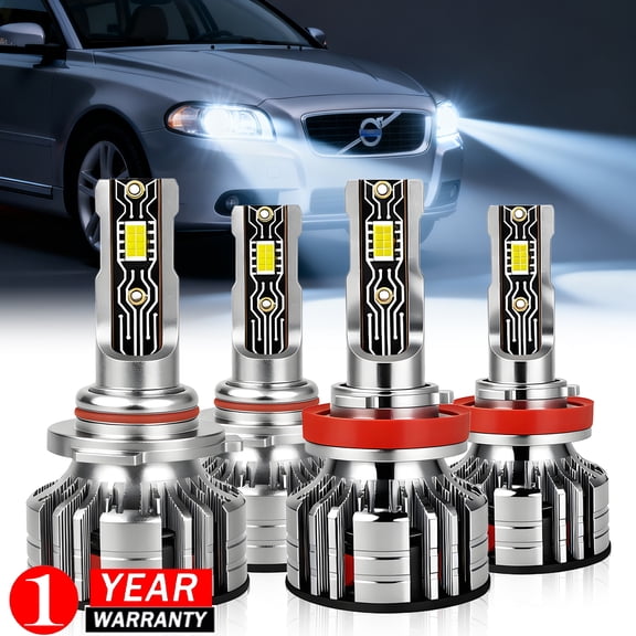 Fits Volvo V50 T5 Wagon 2005-2011 LED Super Bright Kit H9+H11 Hi/Low Beam 4PCS