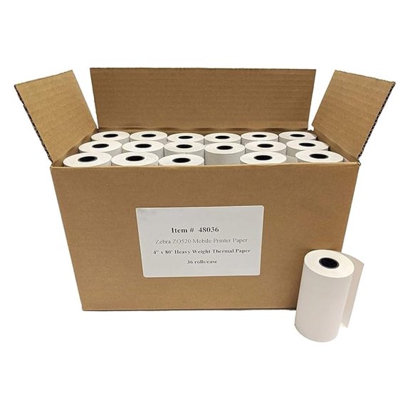 Fits Zebra ZQ520/QL420/RW420 Mobile Printer Thermal Paper (36 Rolls) - Law Enforcement E-Citation Ticket Paper - (NOT Labels)